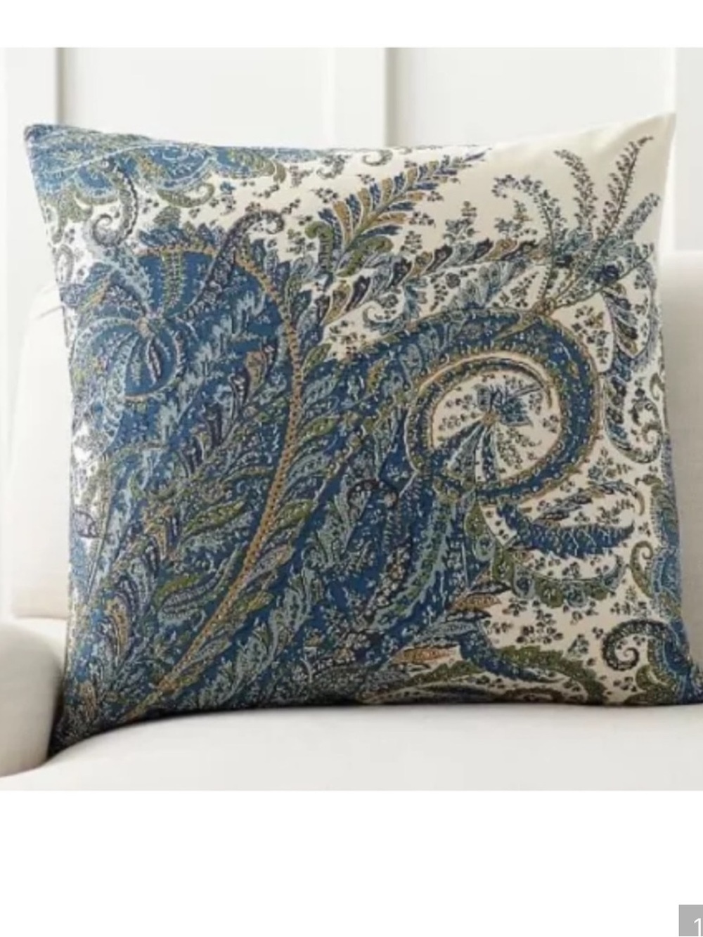 Pottery Barn | Ellis Paisley Ikat 24” Accent Pillow Cover Linen/Cotton